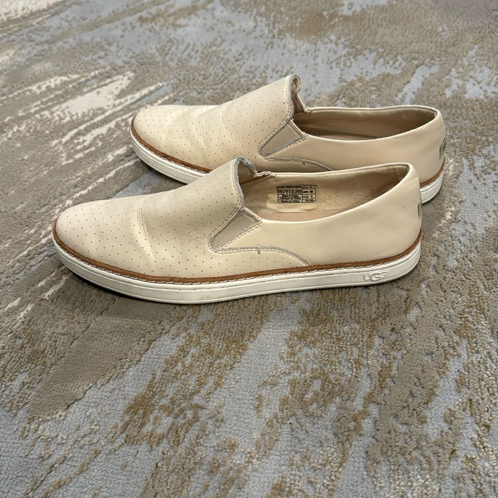 Ugg Australia Keile Perf Freshwater Pearl Cream Beige Tan Slip on Shoes size 7.5